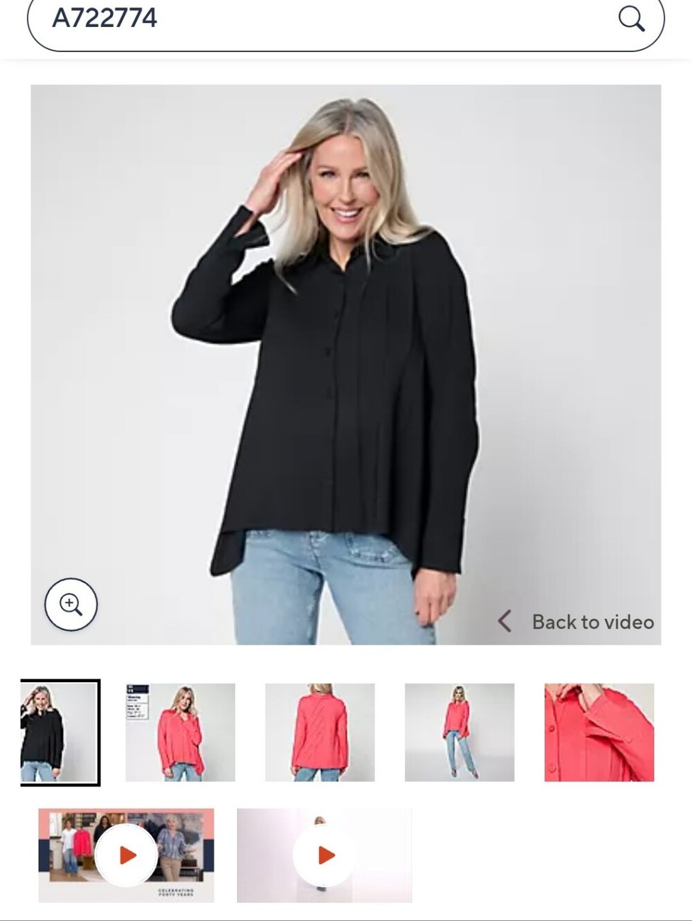 Shark Bite Long-Sleeve Button Front Top New Black Large